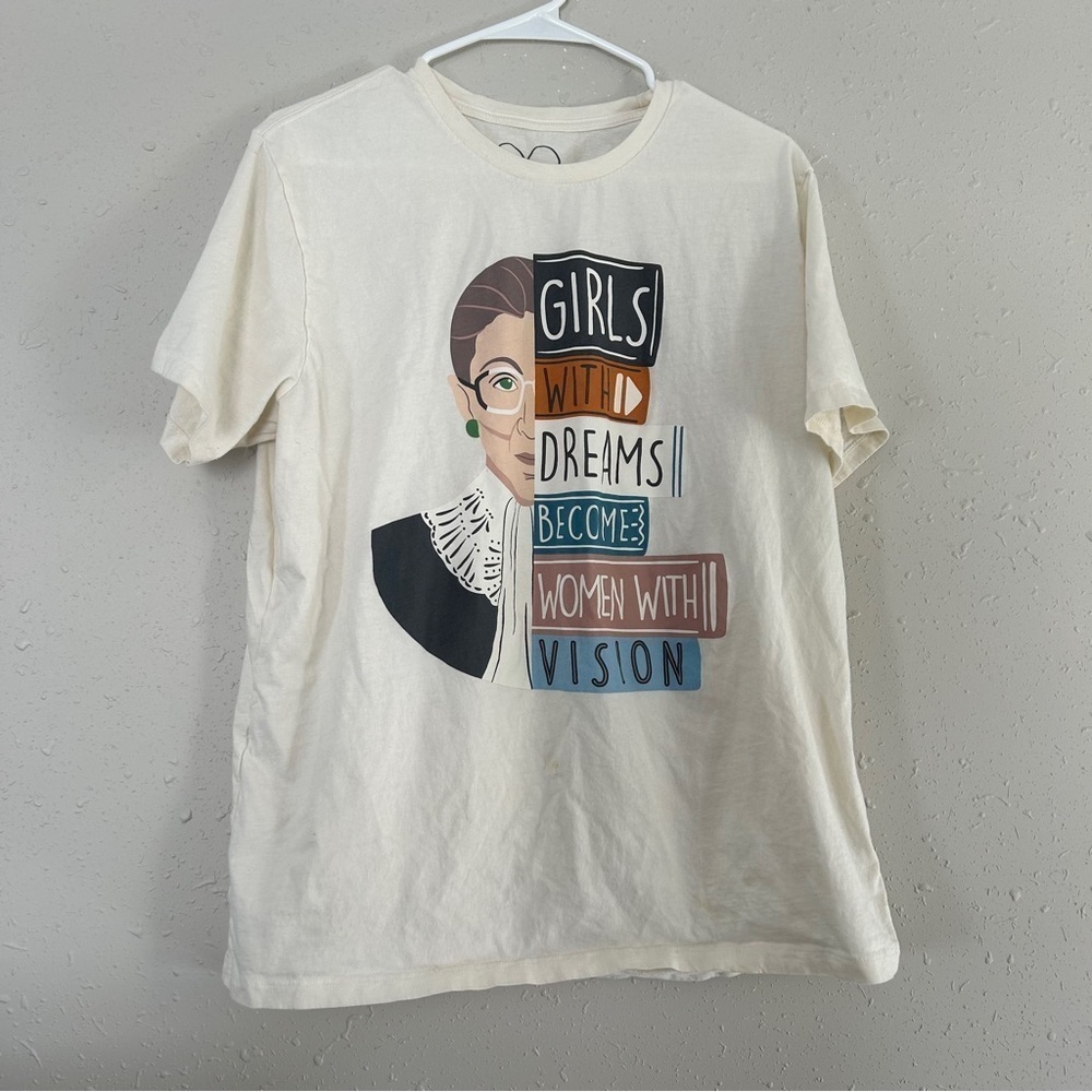 🦋 Forever Me Cream RBG Ruth Bader Ginsberg T-Shirt Casual Women Girl Power XL